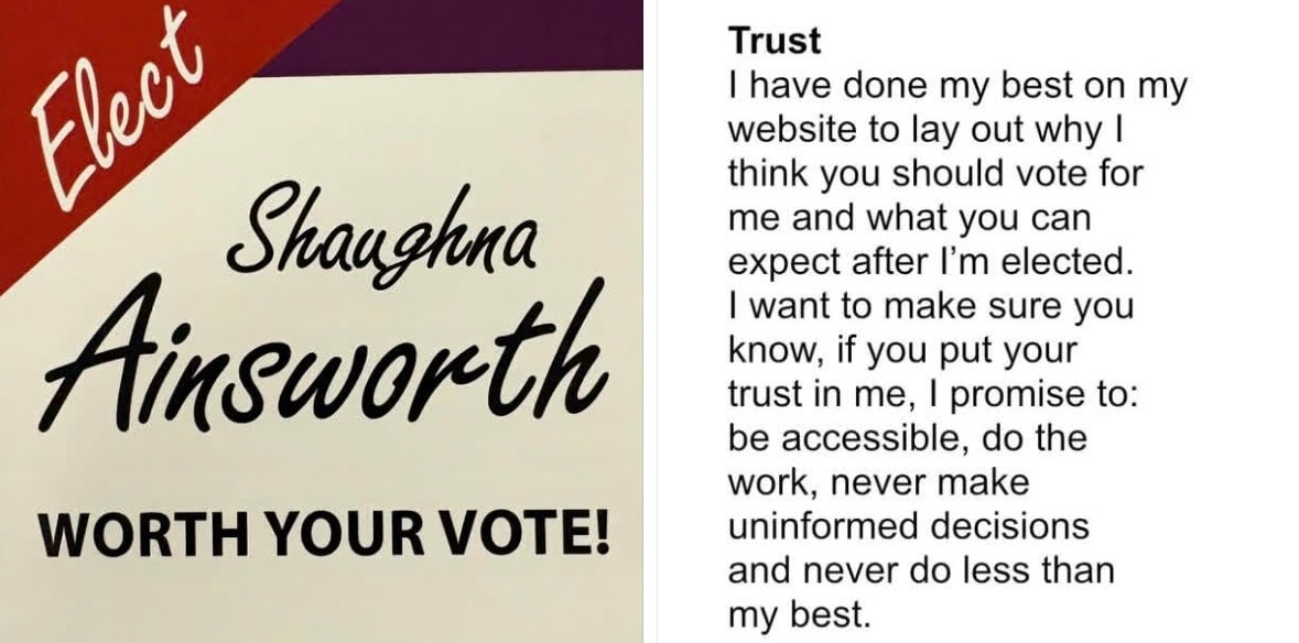 Worth Your Vote — Shaughna Ainsworth campaign
